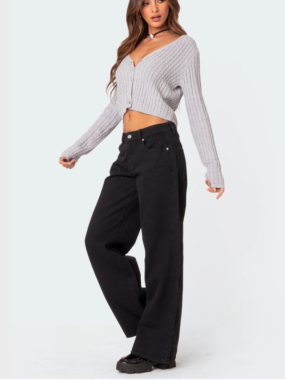 Edikted low rise black jeans